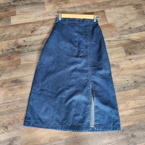 Vintage Women's Retro Denim Skirt High Waist - Picture 2 of 7